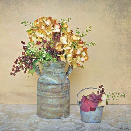 Caramel Hydrangeas by Cristin Atria art print