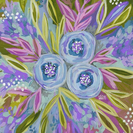Purple Painted Floral by Valerie Wieners art print
