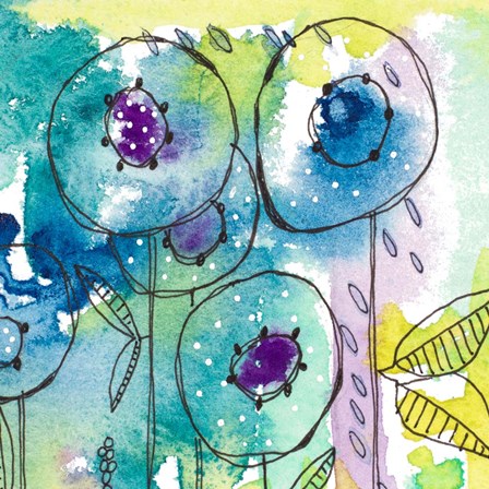 Splash of Watercolor Floral by Krinlox art print
