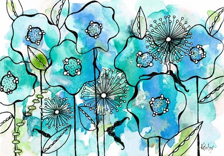 Blue Tone Garden by Krinlox art print