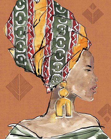 African Flair V Warm by Anne Tavoletti art print