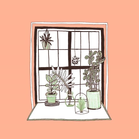 Peach Indoor Garden by Amaya art print