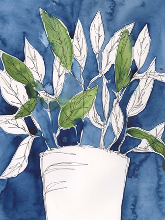 Green Leaves in Pots I by Regina Moore art print