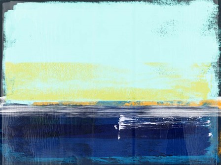 Abstract Navy Blue and Turquoise by Alma Levine art print