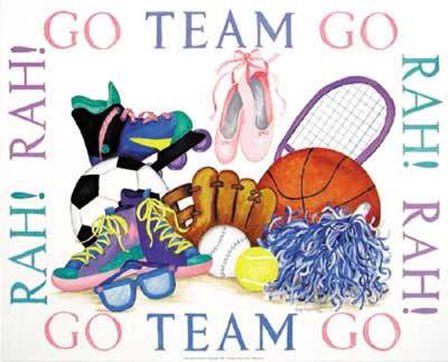 Girls Sports Theme by Marnie Bishop Elmer art print