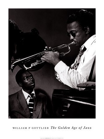 Howard McGhee and Miles Davis by William P. Gottlieb art print