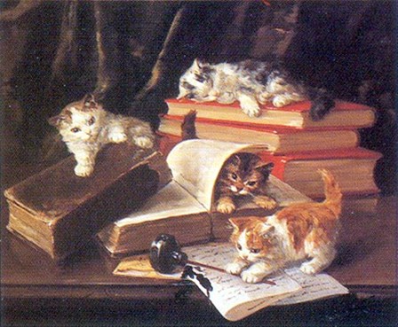 Playful Kittens by Alphonse Marie De Neuville art print