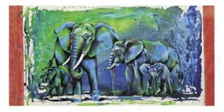 Wild Elephants by Rolf Knie art print