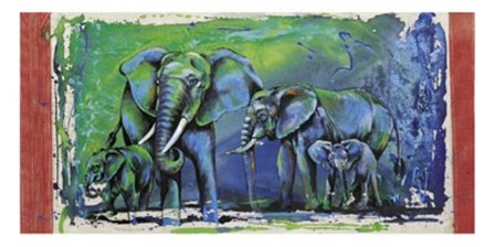 Wild Elephants by Rolf Knie art print