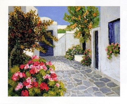 Fleurs Roses a Mykonos by Florence Arven art print