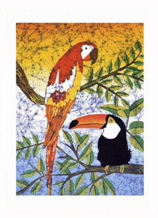 Tucan &amp; Parrots by Paolo Mendes art print