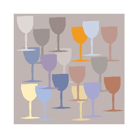 Seventeen Glasses II by Hazel Springfield art print