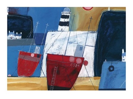 Two Red Boats by Dave Jaundrell art print