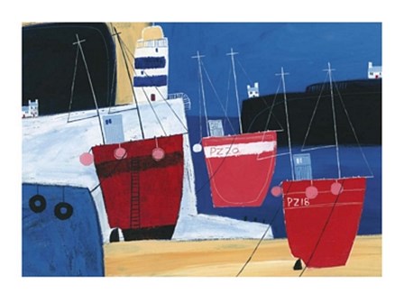 Three Red Boats by Dave Jaundrell art print