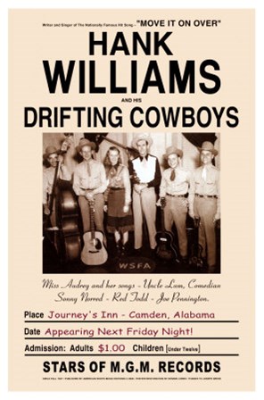 Hank Williams and His Drifting Cowboys, Alabama, 1947 art print