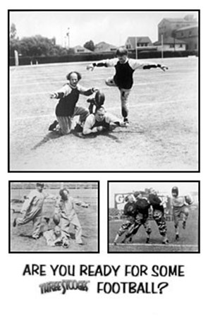 Three Stooges, football art print