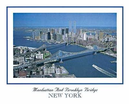 Manhattan and Brooklyn Bridge art print