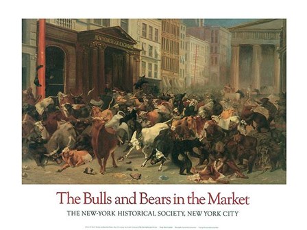 Bulls And Bears In The Market by William Holbrook Beard art print