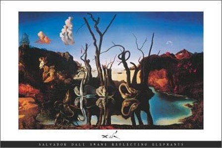 Swans Reflecting Elephants by Salvador Dali art print