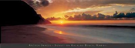 Sunset On Kalalau Beach, Hawaii art print