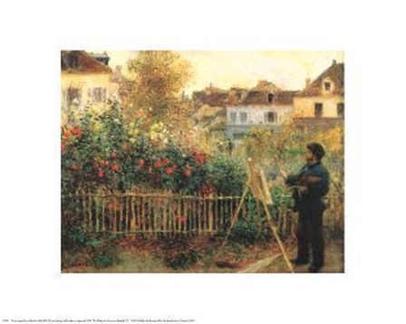 Monet Painting in his Garden at Argenteuil, c.1873 by Pierre-Auguste Renoir art print