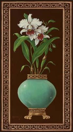 Ginger Jar With Orchids II by Janet Kruskamp art print