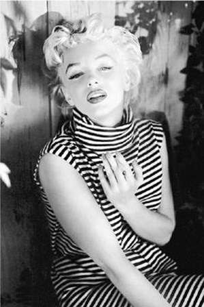 Marilyn Monroe - striped dress art print