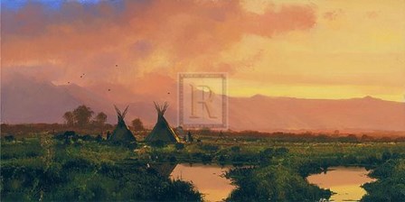 Blackfeet - Sunset by Michael Coleman art print