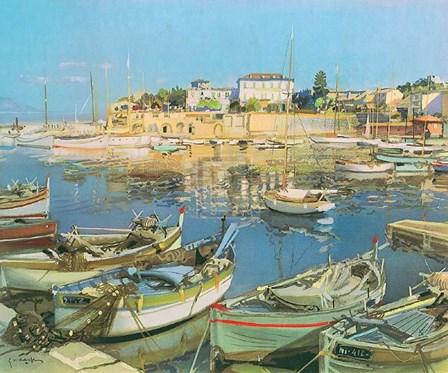 Little Boats, St Jean by Gabriel Deschamps art print