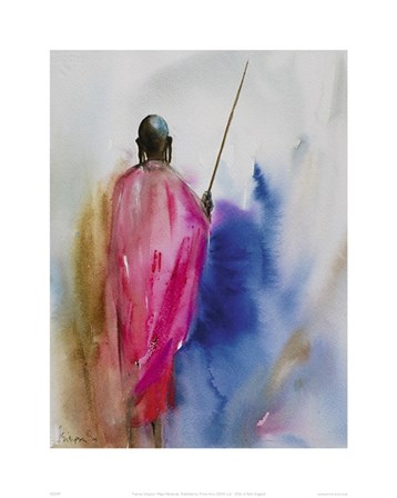 Masai Herdsman by Frances Simpson art print