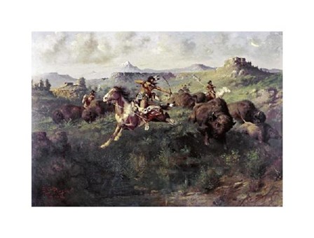 Buffalo Hunt by Edgar Samuel Paxson art print