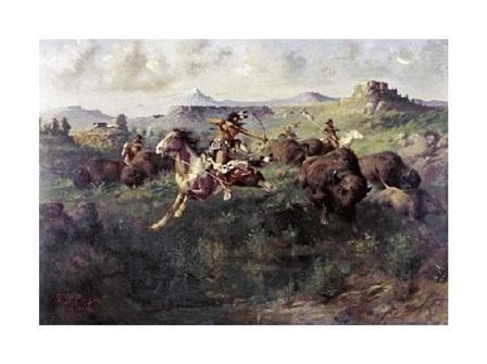 Buffalo Hunt by Edgar Samuel Paxson art print