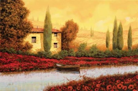 Al Tramonto Sul Fiume by Guido Borelli art print