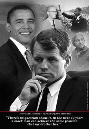 Barack Obama - RFK Prophetic Quote, 1968 by Tonya Jones art print