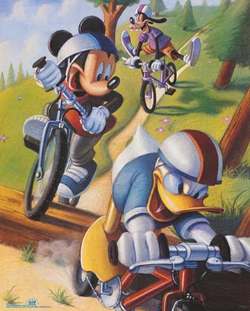 Mickey &amp; Friends: Biking by Walt Disney art print