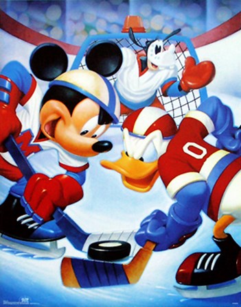 Mickey &amp; Friends: Ice Hockey by Walt Disney art print