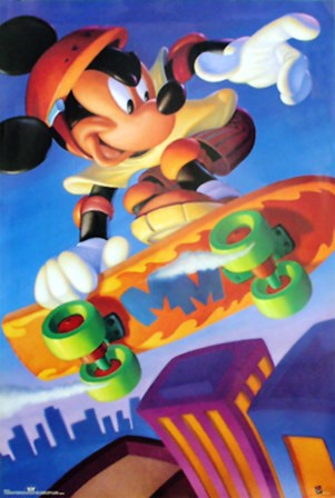 Mickey Mouse: Skateboarding by Walt Disney art print