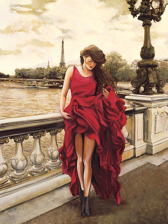 Woman in Paris by Edoardo Rovere art print