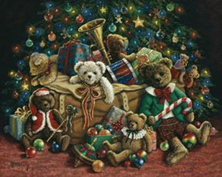 Teddy Bear Christmas by Janet Kruskamp art print