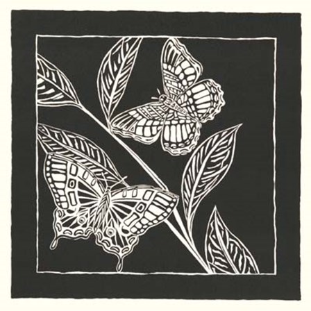 Butterfly Woodblock in Black I by Chariklia Zarris art print