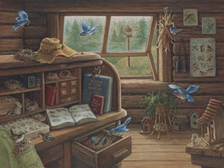 Birdwatchers Retreat by Janet Kruskamp art print