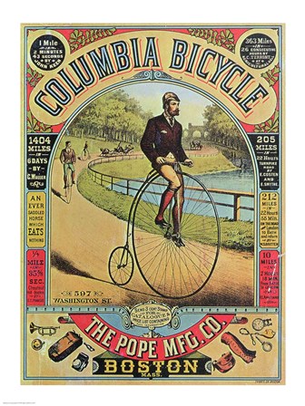 Advertisement for the Columbia Bicycle art print