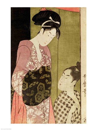 A Man Painting a Woman art print