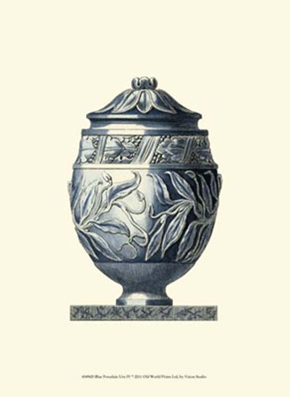 Blue Porcelain Urn IV by Vision Studio art print