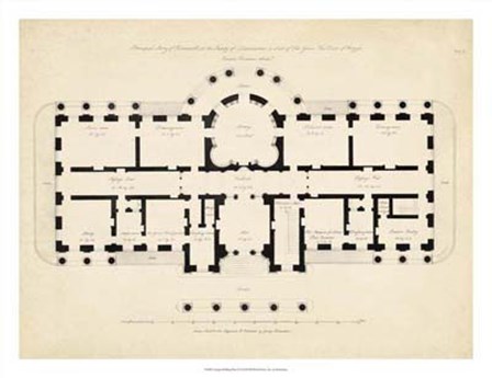 Antique Building Plan II by Noble Richardson art print