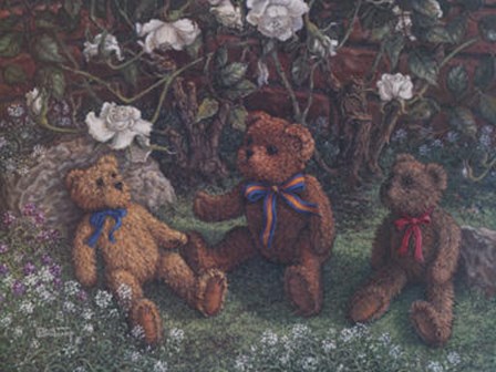 Bears and Roses by Janet Kruskamp art print