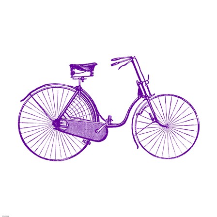 Purple On White Bicycle by Veruca Salt art print