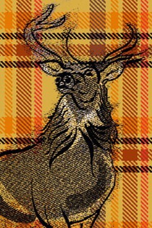 Plaid Stag by Ingrid Van De Brand art print