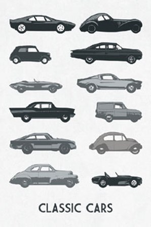 Classic Cars by Clara Wells art print