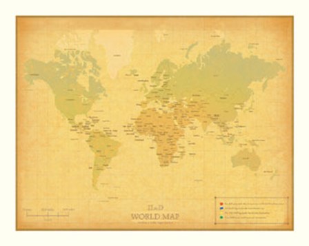 Retro Travel Map by The Vintage Collection art print